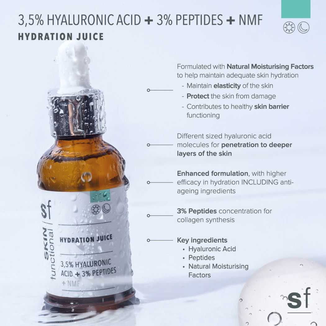 3,5% Hyaluronic Acid + 3% peptides + NMFHydration Juice 3,5% Hyaluronic Acid + 3% peptides + NMFHydration Juice